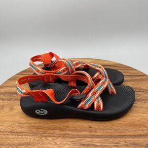 Chaco Sandals Womens Size 8 Orange Aztec Toe Loop Water Hiking Trail Outdoor